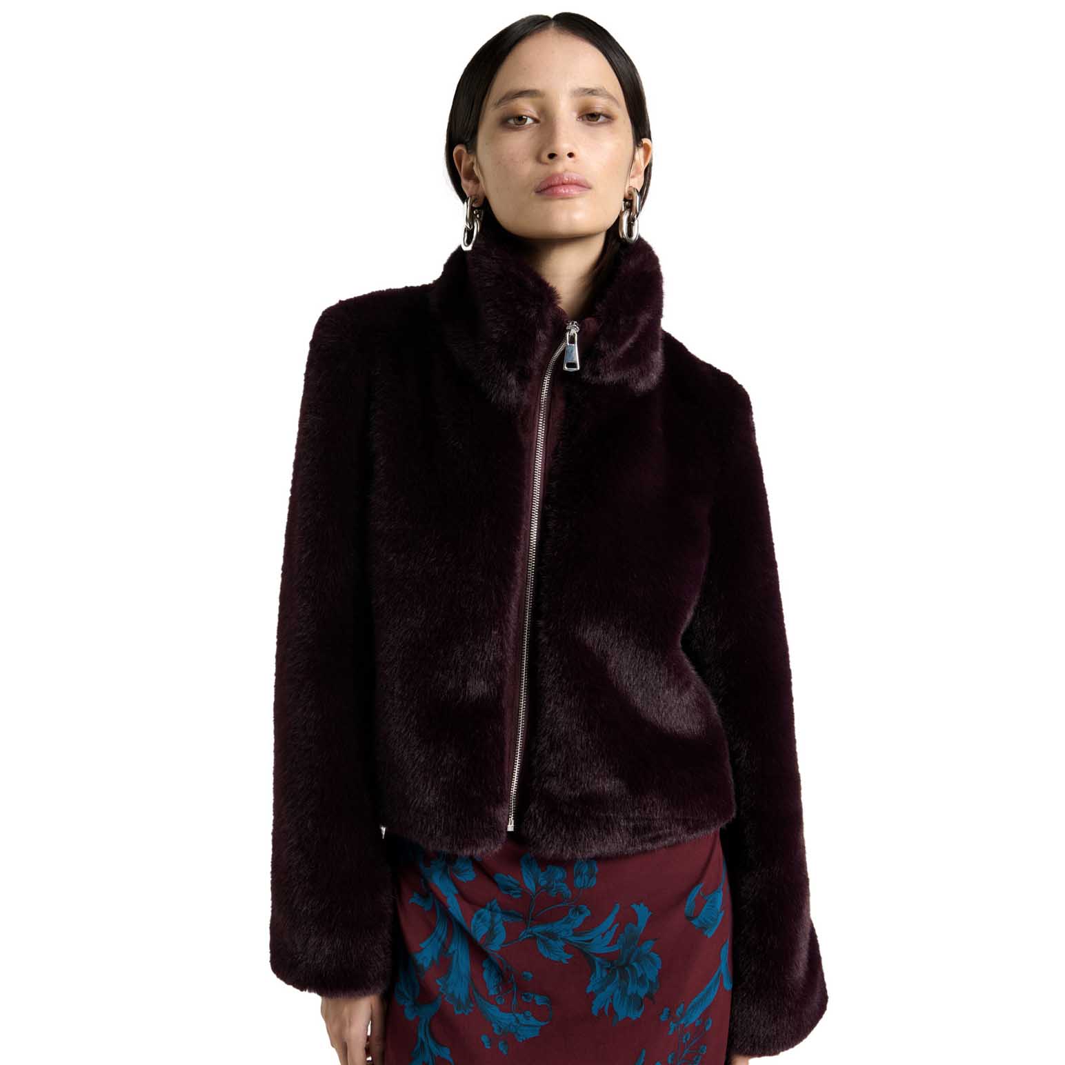 Cue Faux Fur Cropped Jacket